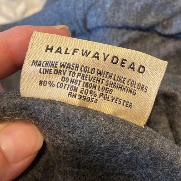 HWD Halfway Dead Men’s Pullover Dark Gray Graphic Hoodie Size Large NWTS - Picture 8 of 11